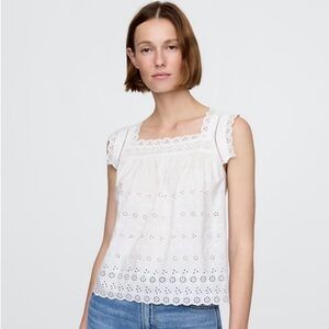 NWT Gap x Doen white eyelet top XL